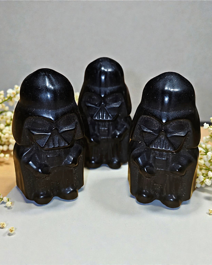 Black obsidian Darth Vadar carvings