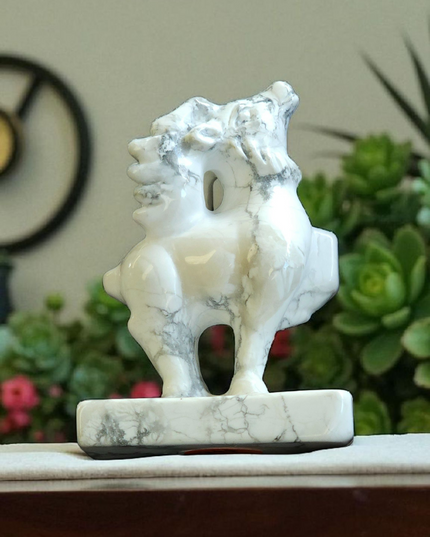 Reindeer howlite carving