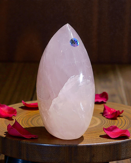 Rose quartz teardrop freeforms