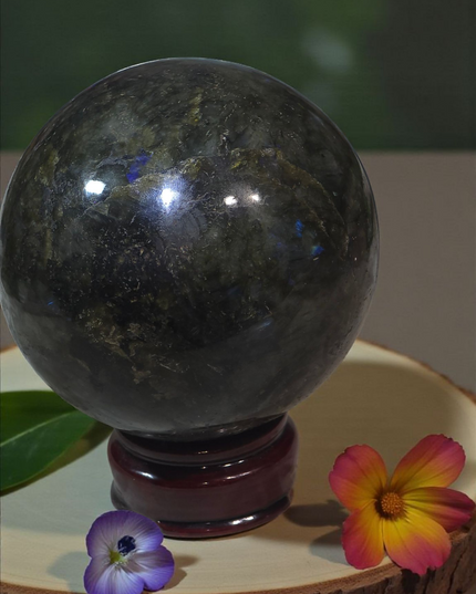 Large labrodorite sphere