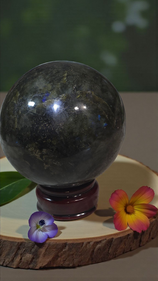 Large labrodorite sphere