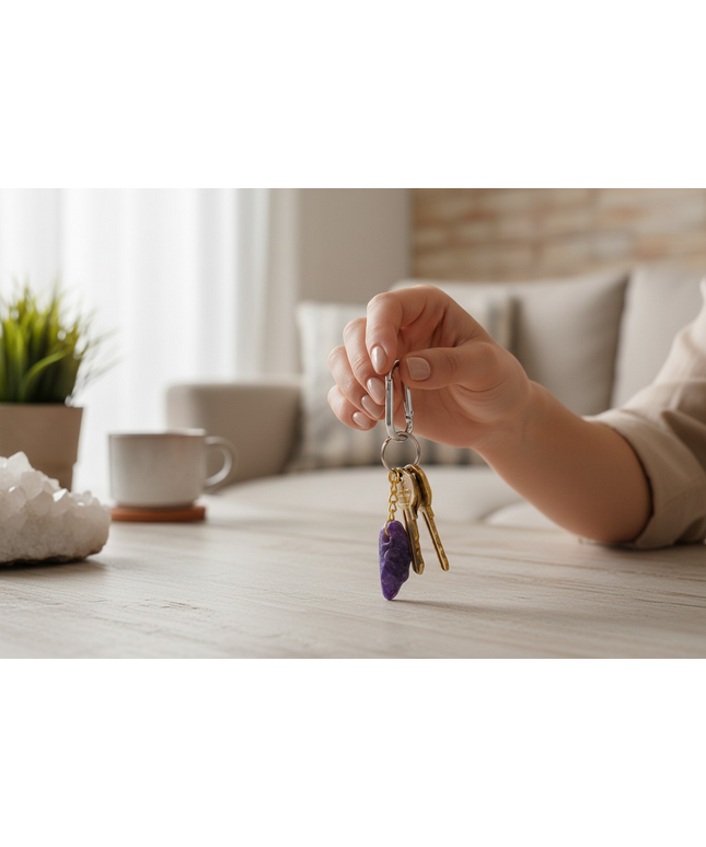 Charoite keychain