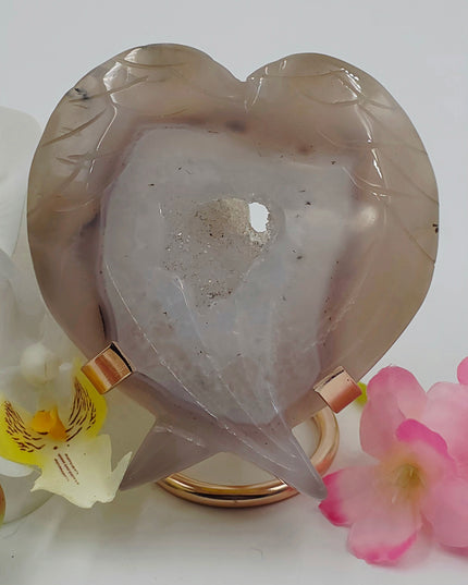 Agate druzy angel wings