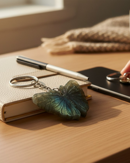 Labrodorite Butterfly keychain