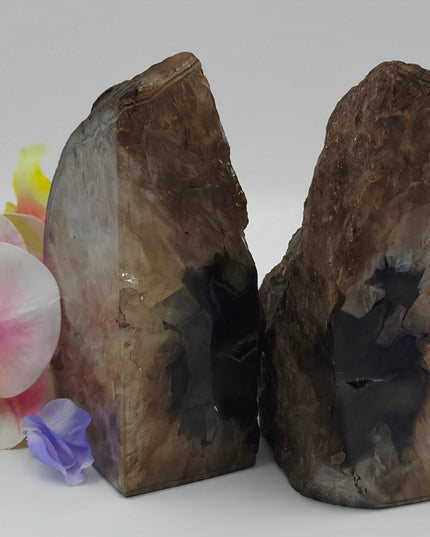 Agate Carved Bookends