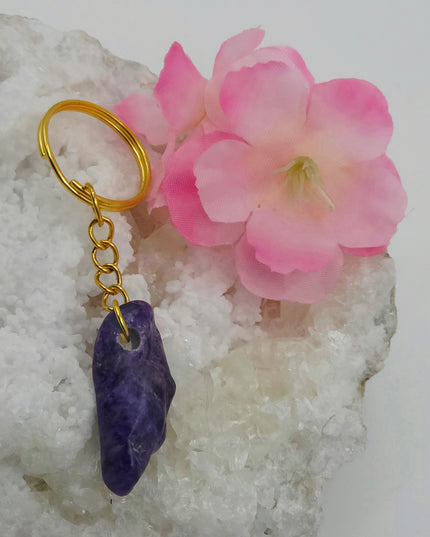 Charoite keychain
