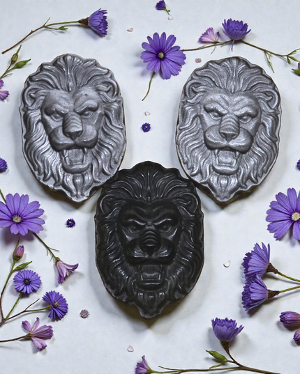 Black Obsidian lion head carving