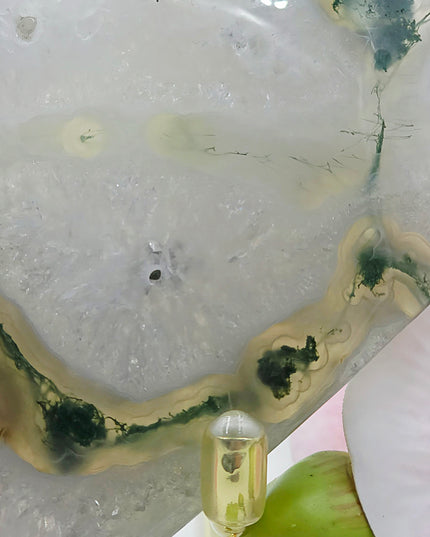 Moss agate heart