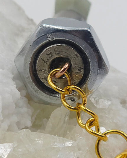 Handmade Gemstone bullet casing titanium bolt keychains