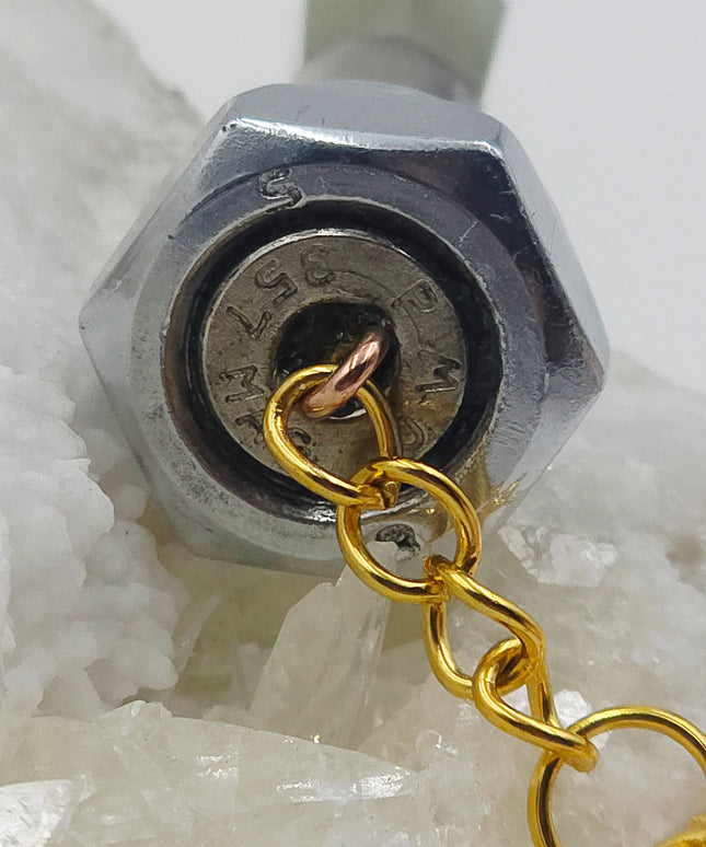 Handmade Gemstone bullet casing titanium bolt keychains