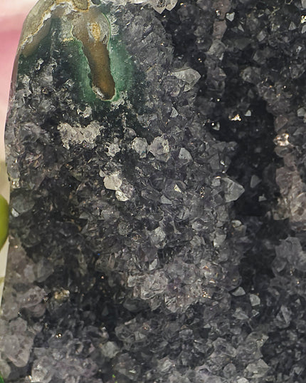 Rare black Amethyst cluster