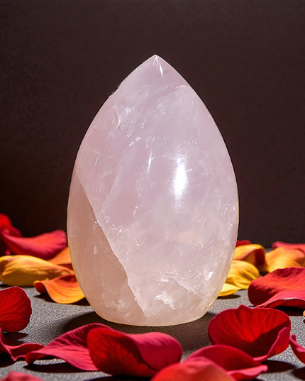 Rose quartz teardrop freeforms