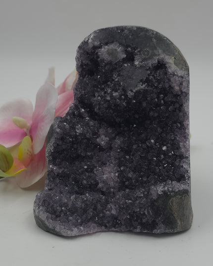 Black amethyst geode