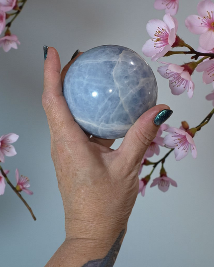 Blue calcite sphere