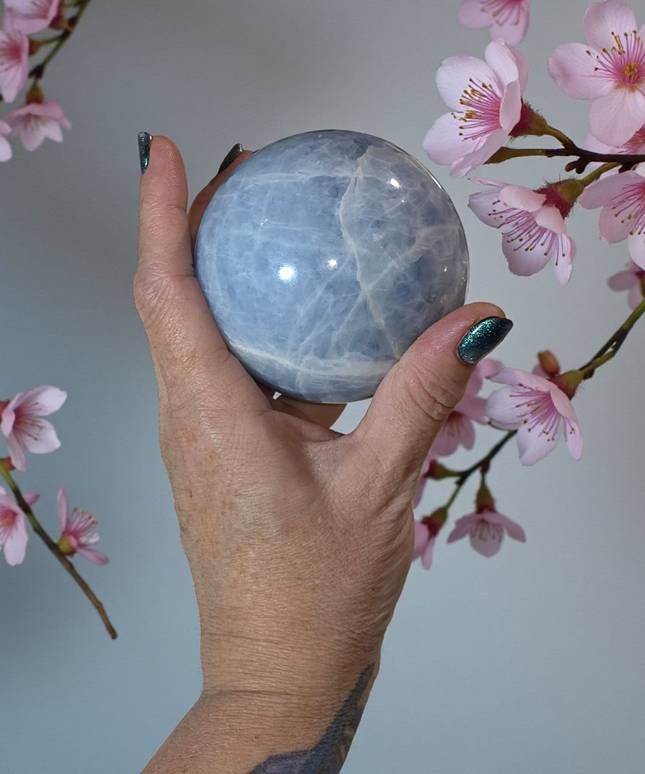 Blue calcite sphere
