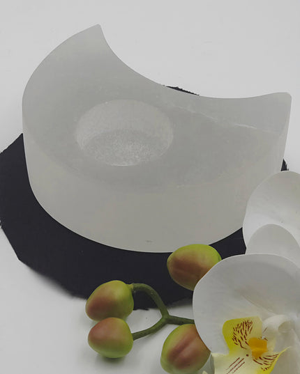 Salenite candle/sphere holders