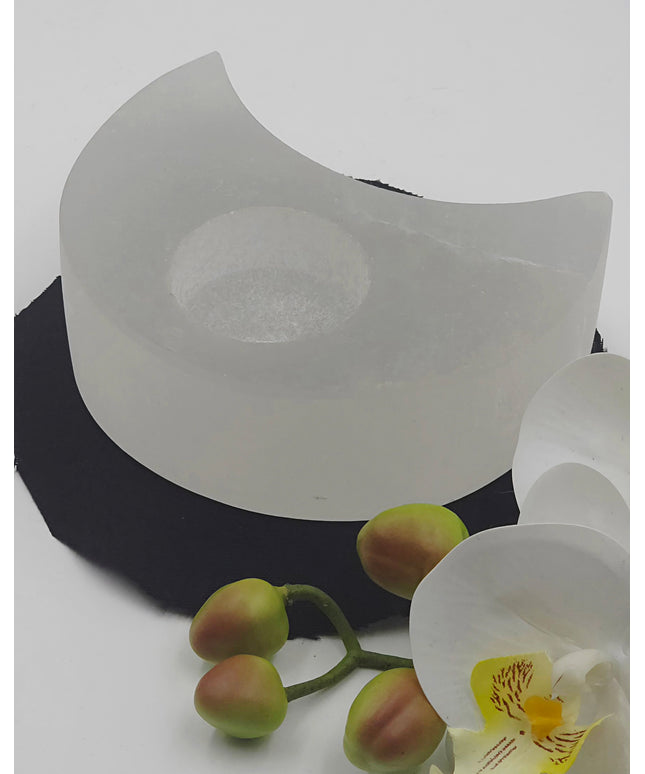 Salenite candle/sphere holders