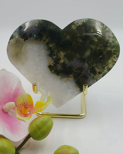 Moss Agate Heart