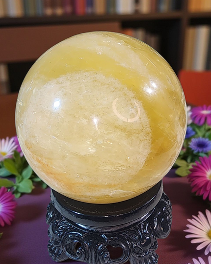 Lemon quartz sphere