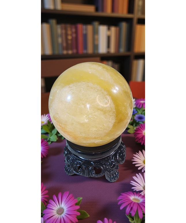 Lemon quartz sphere