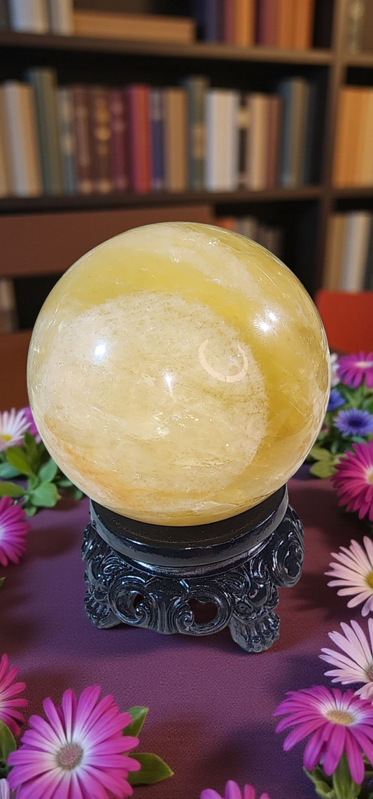 Lemon quartz sphere