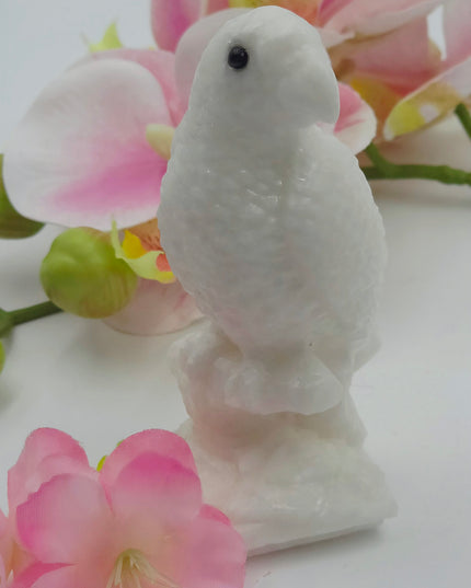 White Jade Parrot carving