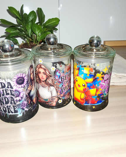 Large crystal confetti  apothecary jars