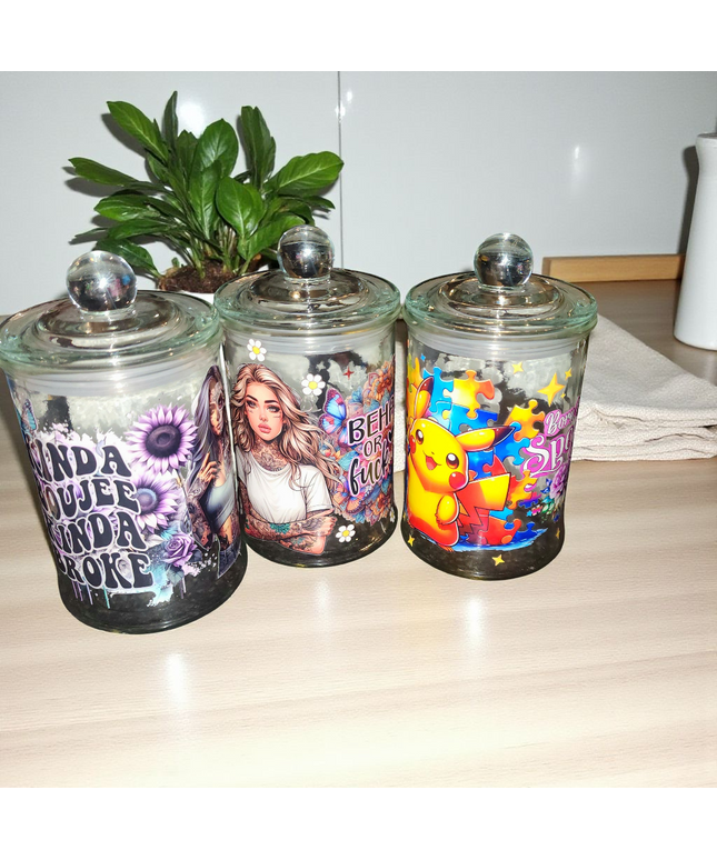 Large crystal confetti  apothecary jars