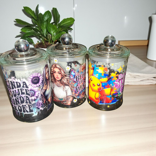 Large crystal confetti  apothecary jars