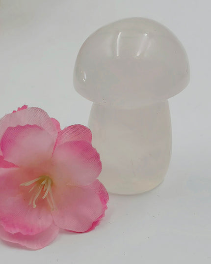 Milky quartz mushrooms