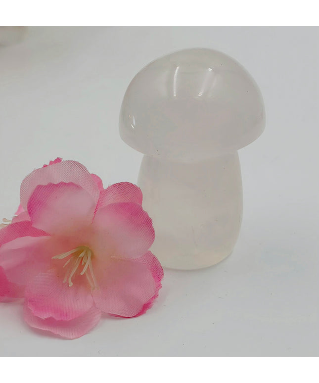 Milky quartz mushrooms