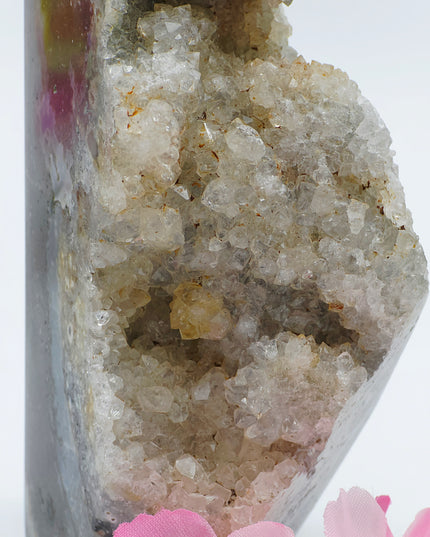 Unique Ocean Jasper tower with Quartz Druzy