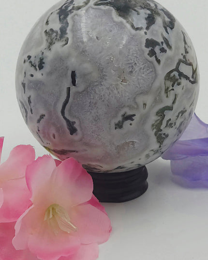 Gemmy Moss Agate Sphere