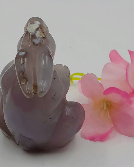 Agate bunny carvings