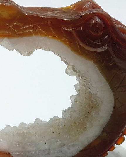 Carnelian Agate Crocodile Carving