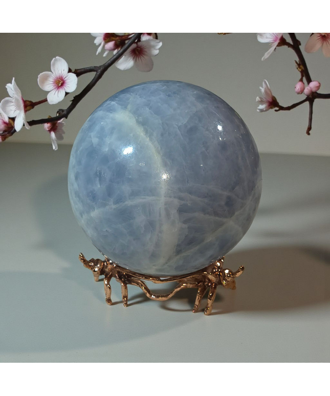 Blue calcite sphere