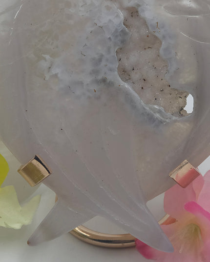 Agate druzy angel wings