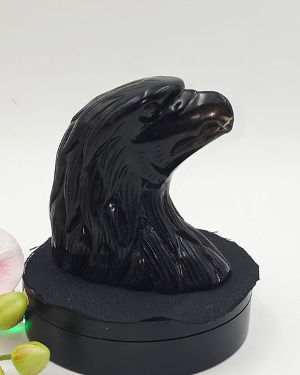 Eagle ice obsidian carving
