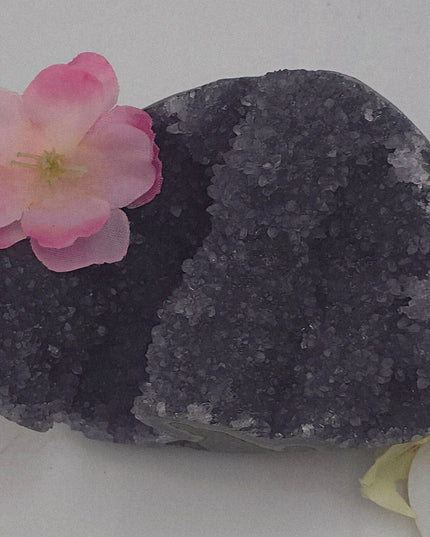 Unique rare black amethyst cluster