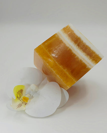 Banded Calcite Floating Cube