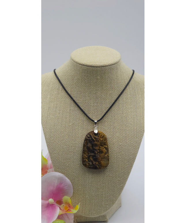 Tigers Eye dragon pendant