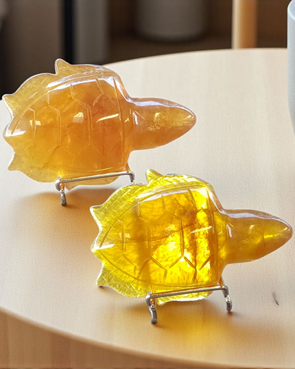 Yellow fluorite turtle