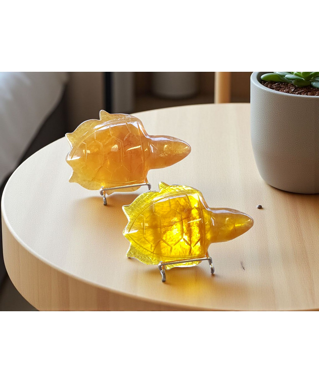 Yellow fluorite turtle