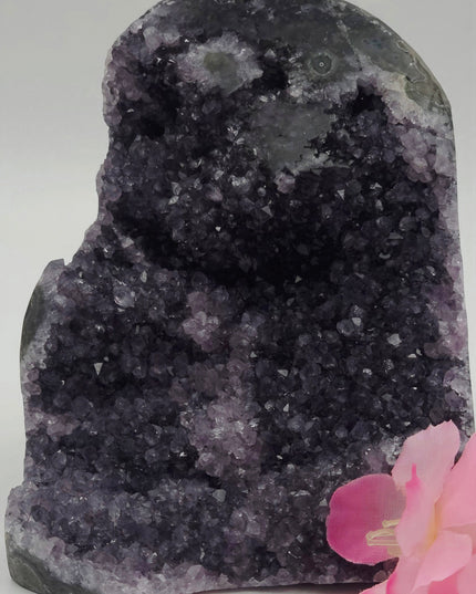 Black amethyst geode