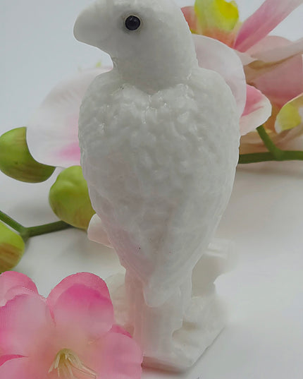 White Jade Parrot carving