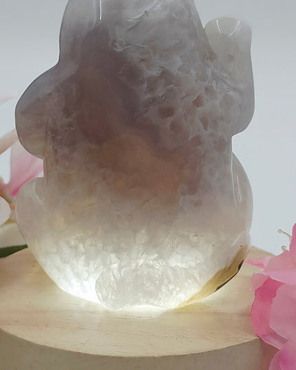 Lucky cat agate carving lrg
