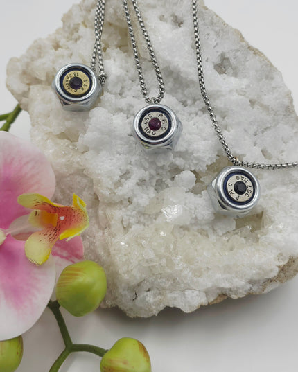 Unique Gemstone Bullet & Titanium Pendants