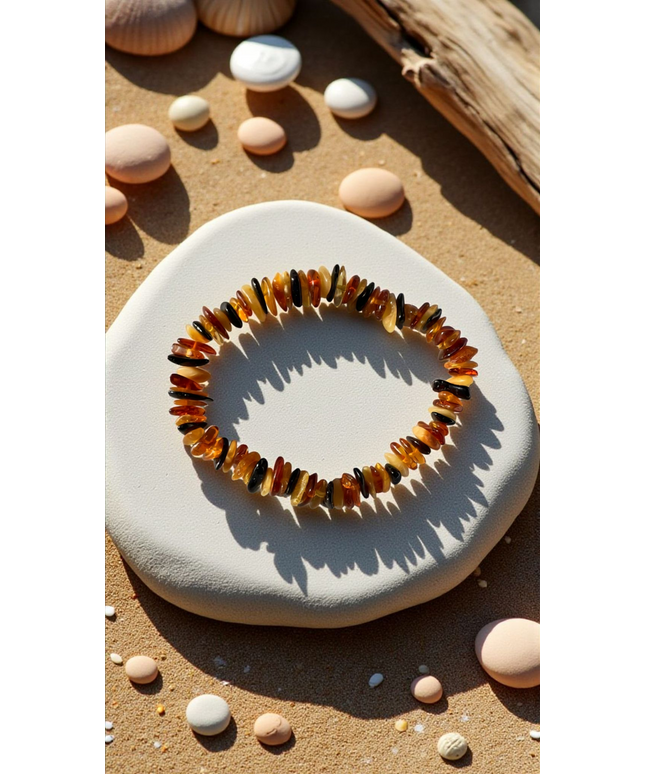 Natural amber chip bracelets
