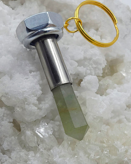 Handmade Gemstone bullet casing titanium bolt keychains