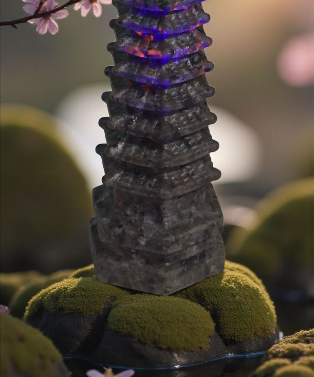 Yooperlite pagoda carving